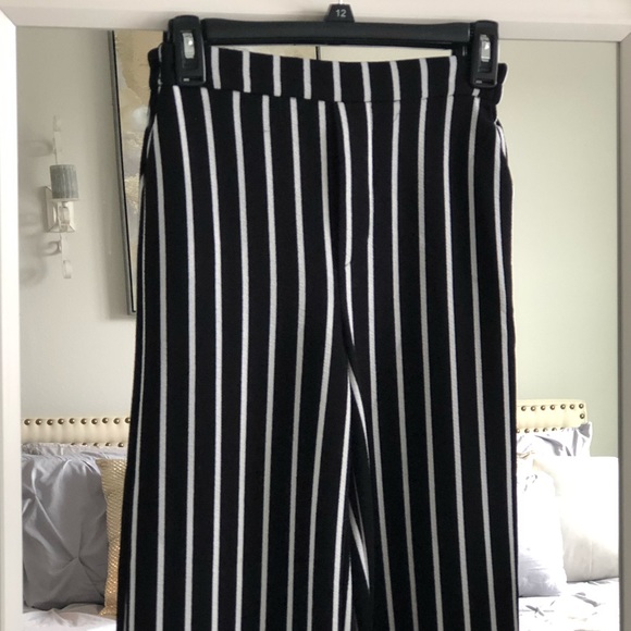 Striped wide leg pants with pockets SZ S - Picture 8 of 10